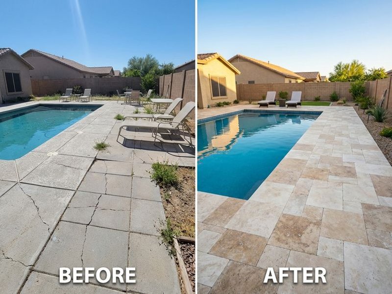 Before and after paver transformation