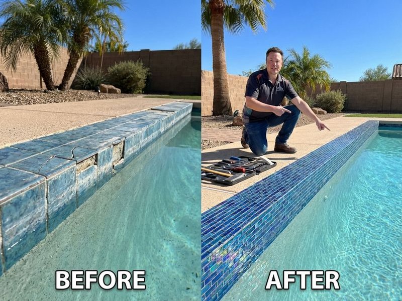 Before and after tile replacement