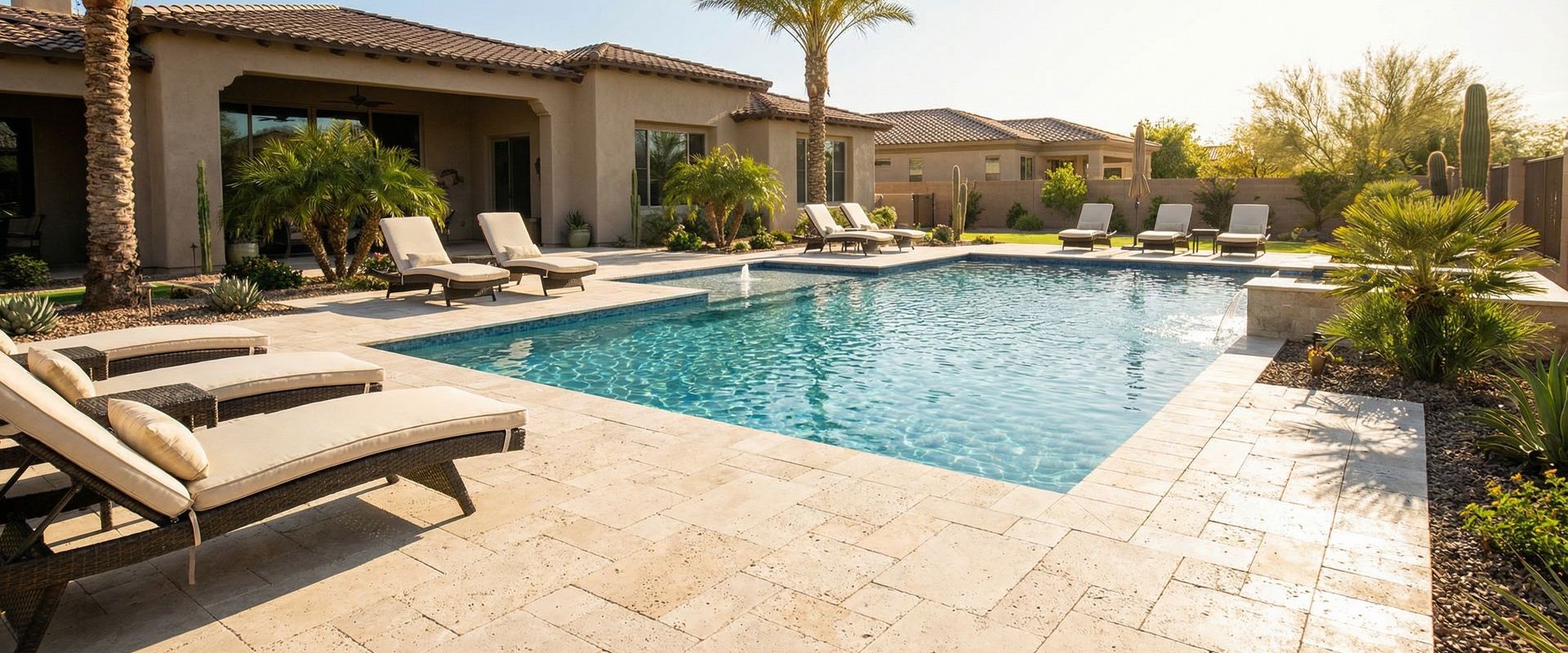 Premium Paver & Travertine Pool Deck Installation